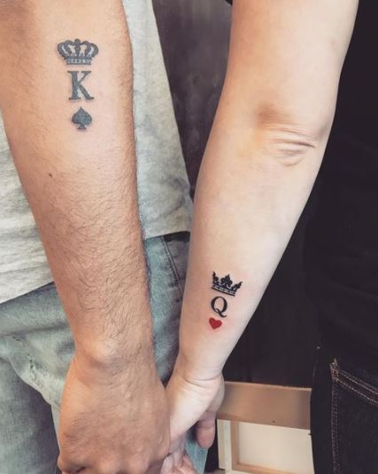 Playing Card Suit Couple Tattoo
