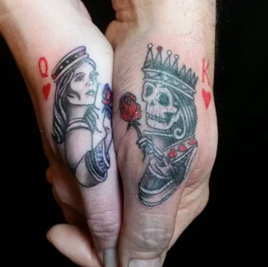 Romantic Skeleton King and Queen Tattoo
