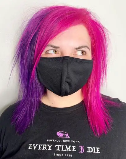 Shiny Hot Pink Emo Hairstyle