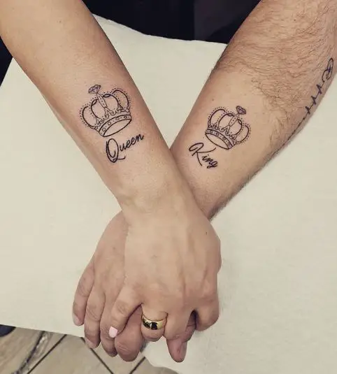 Simple and Classy King and Queen Crown Tattoo