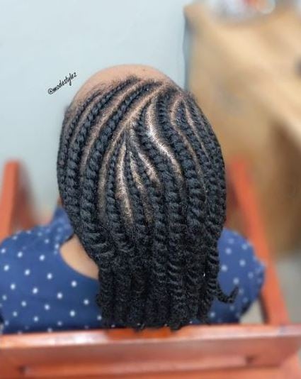 Slanty Flat Twists Hairstyle