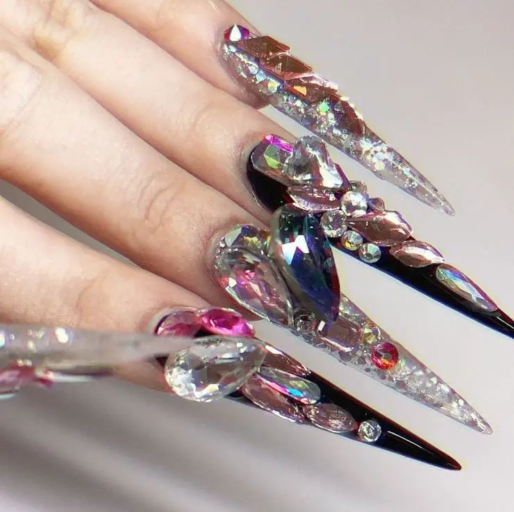 Stiletto Diamond Nails