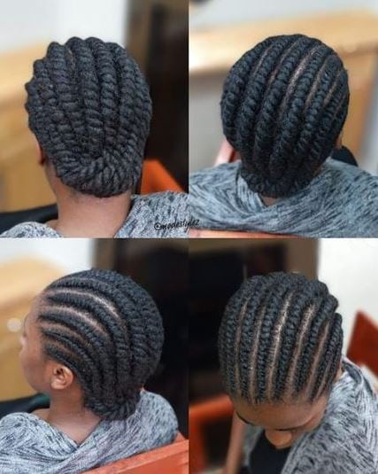 Straight back 2025 twist hairstyle