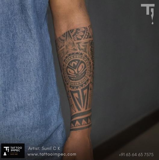 Stylish Sleeve Tribal Tattoo