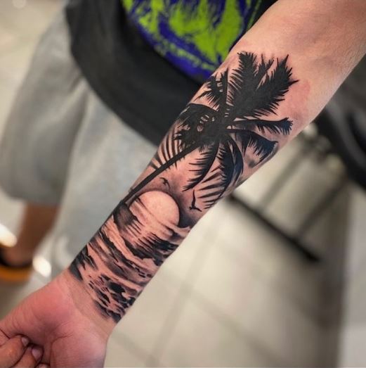 Sweet Beach Forearm Tattoo