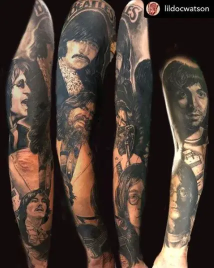 The Beatles Music Band Sleeve Tattoo