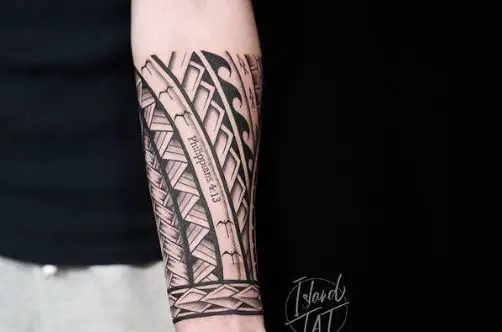 Tribal Forearm Wrap Tattoo