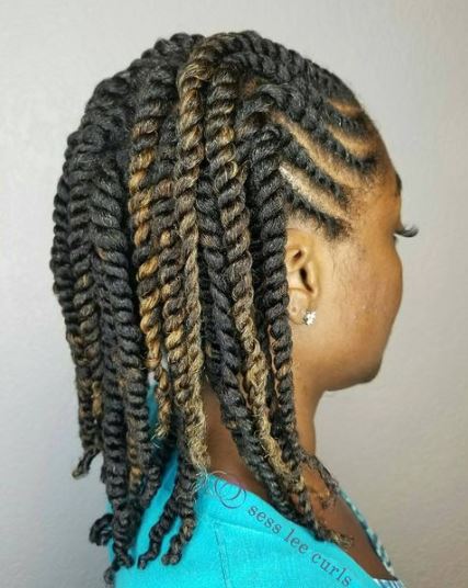 Twists With Blonde Highlights