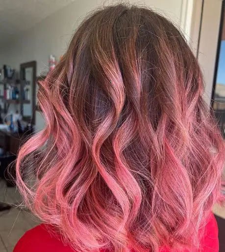 Wavey Pink Ombre Hair