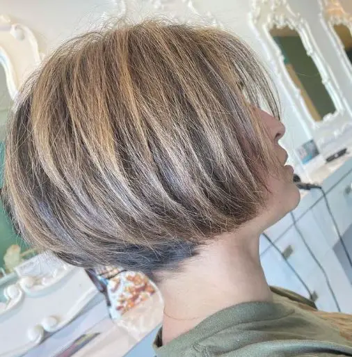 Wedge Haircut With Blonde Highlights