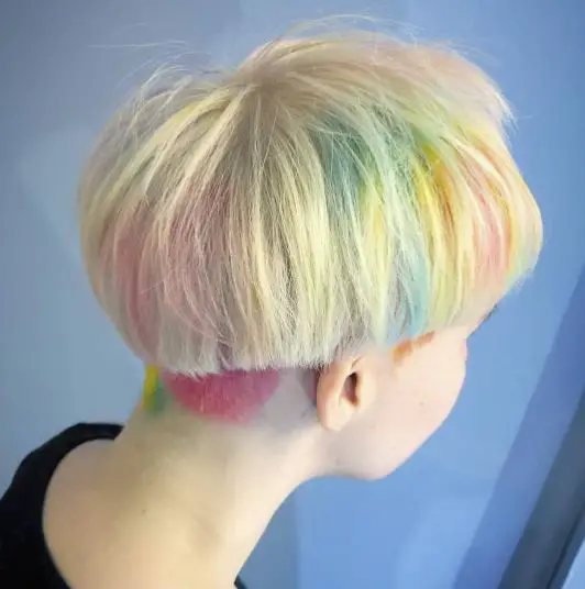 Wedge Haircut With Candy Opal Hair Colors