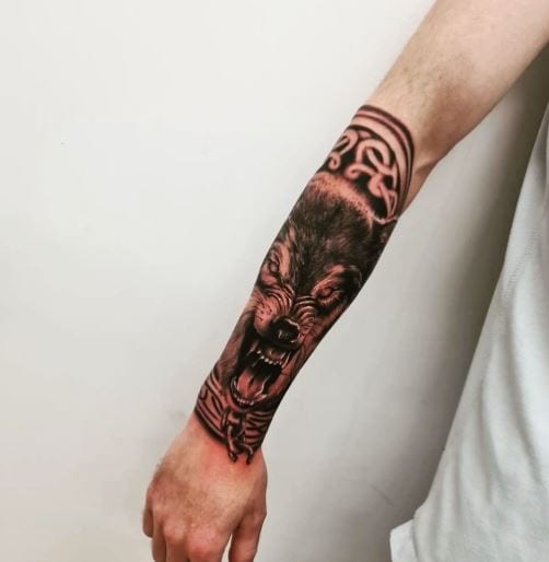 Wolf Half Sleeve Tattoo Piece