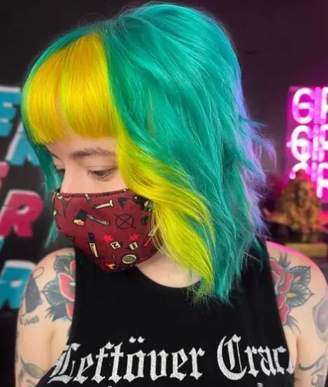 Green and Yellow Hair Combination