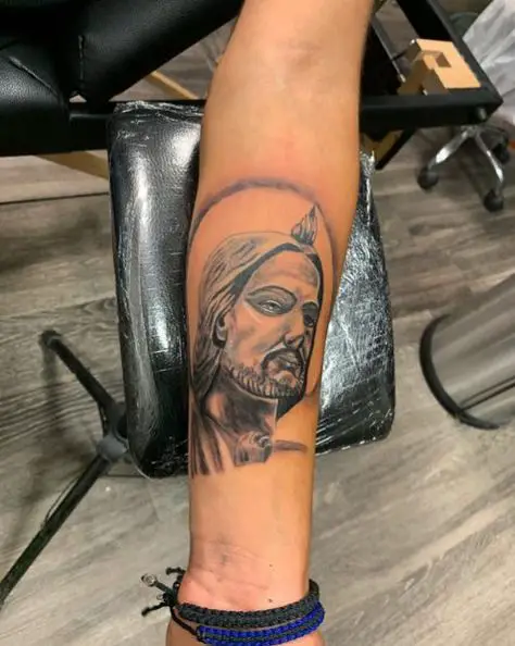 San Judas Forearm Tattoo