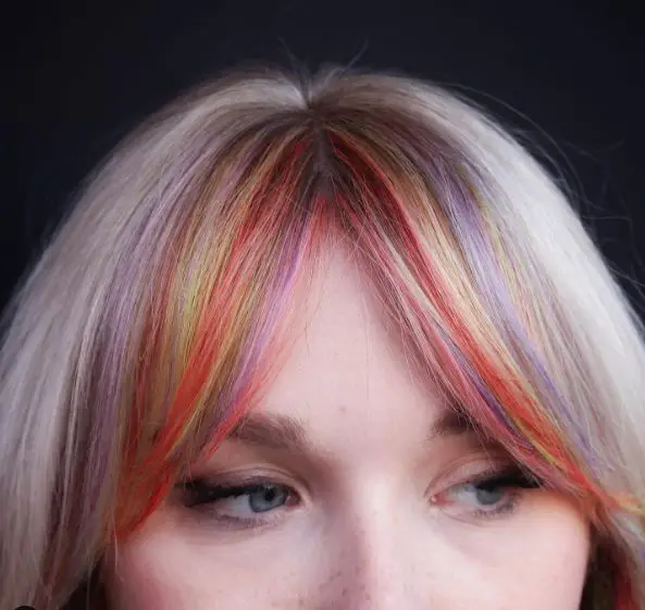 Rainbow Bangs for Bright Blonde Hair