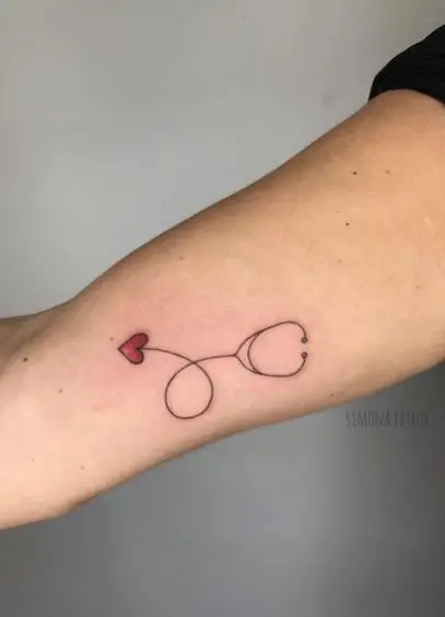 Stethoscope and Hearth Arm Tattoo