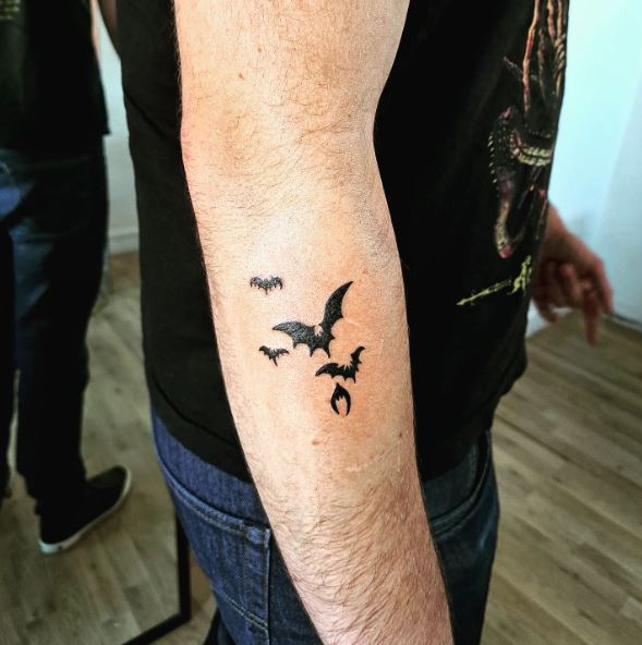 Flying Bats Forearm Tattoo