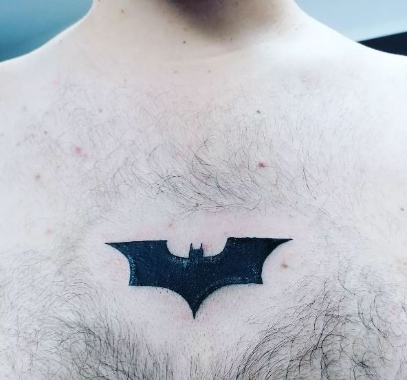 Batman Symbol Chest Tattoo