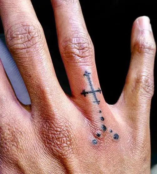 Minimalistic Rosary Tattoo