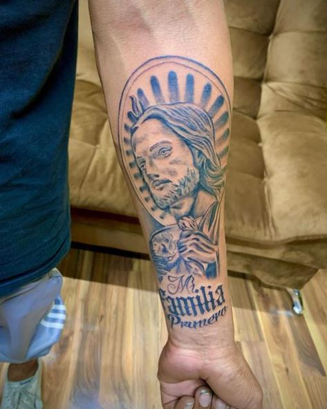 San Judas Forearm Tattoo