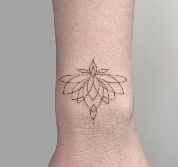 Minimalistic Water Lily Wrist Tattoo