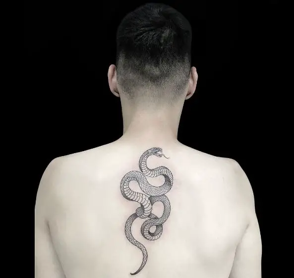 Twisted Snake Spine Tattoo
