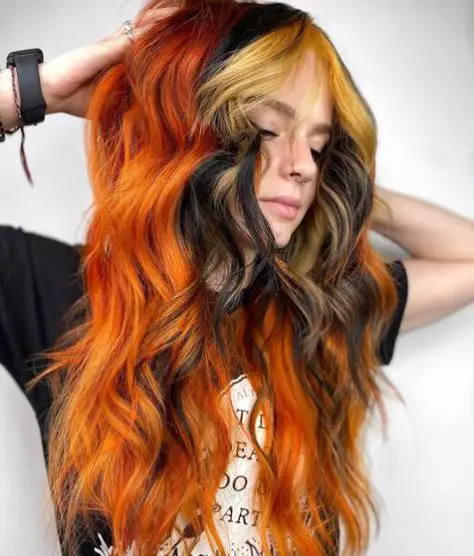 Blond Bangs with Orange Hair