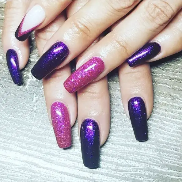 Pink and Purple Nails