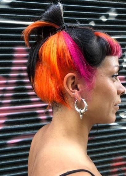 Hot Pink and Orange Peekaboo Hair