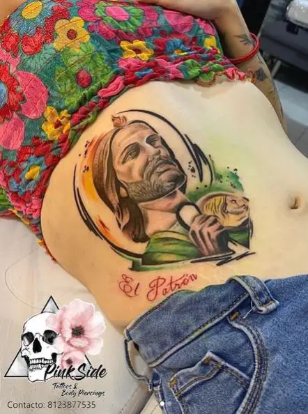 Colored San Judas Bely Tattoo