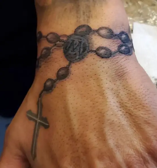 Wrist Rosary Tattoo