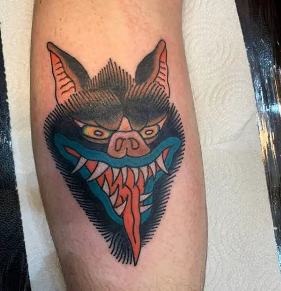 Colored Vampire Bat Tattoo