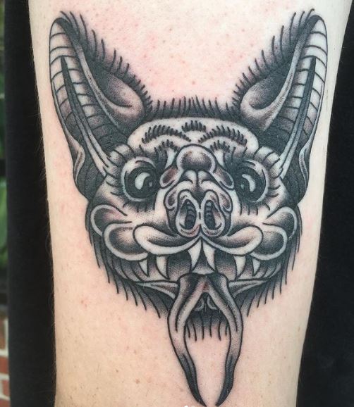 Grey Vampire Bat Tattoo