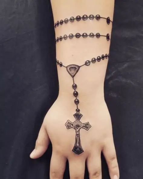 Rosary Tattoo on Wrist