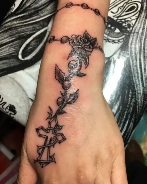 Rosary and Rose Tattoo