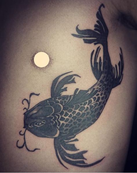 Black Koi Fish Tattoo