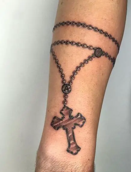 Shaded Rosary Tattoo
