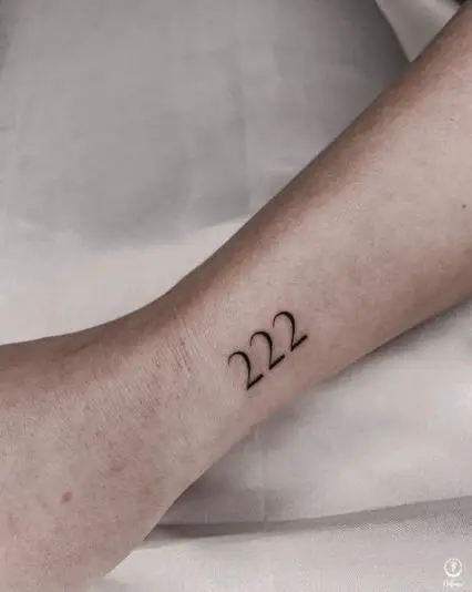 222 Minimal Tattoo on the Wrist