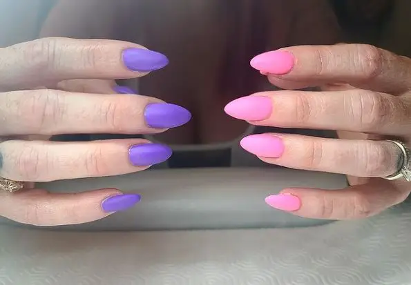 Pink and Purple on Different Hands