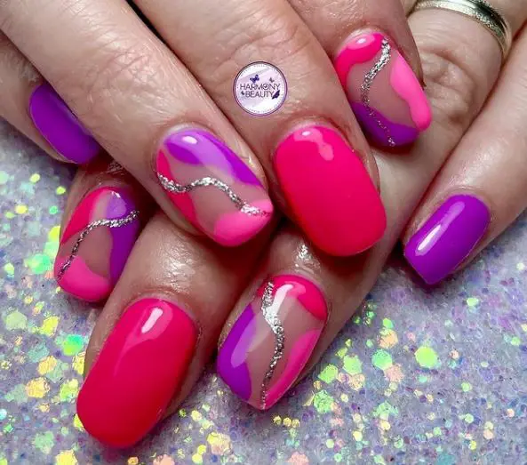 Pink and Purple Nail Art Set