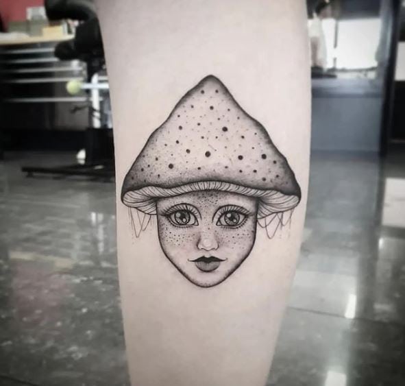 Little Mushroom Girl Tattoo