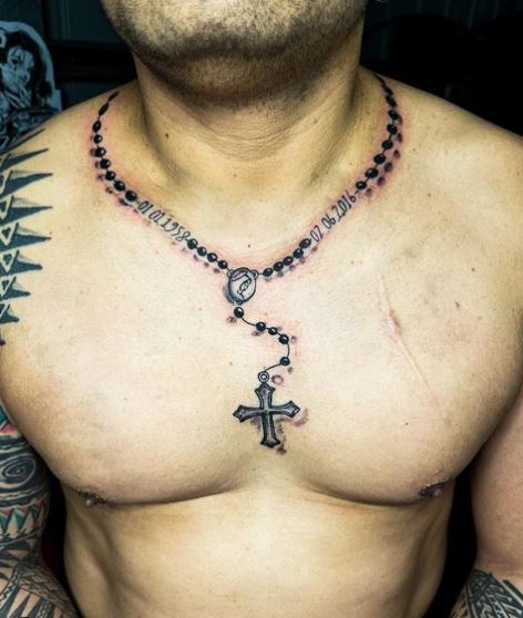 Date Rosary Necklace Tattoo