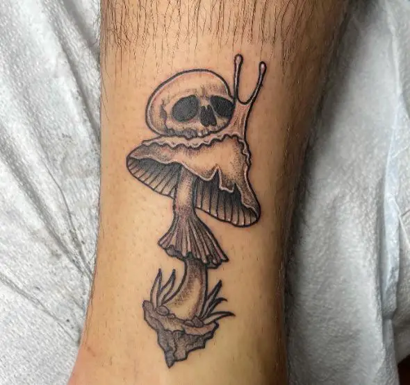 Mushroom Skull Tattoo
