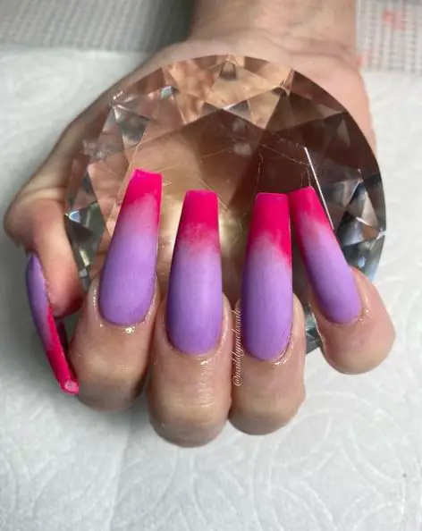Pink & Purple Long Nails