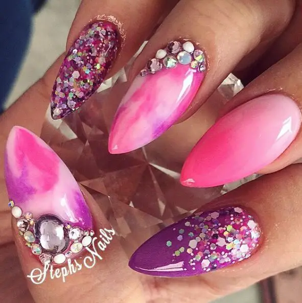 Glitter Jewels on Nails