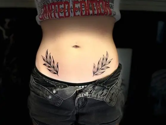 Shaded Olive Branches on Belly