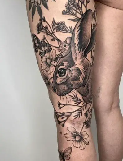Animals Leg Sleeve Tattoo