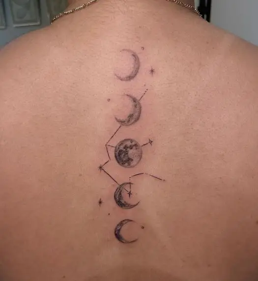Aquarius Moon Phase Tattoo