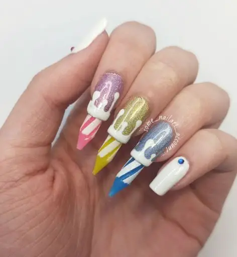 Birthday Candles Nail Art With Real Candles On Tips