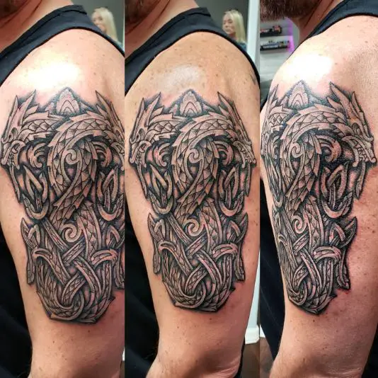 Black Celtic Dragon Tattoo Piece